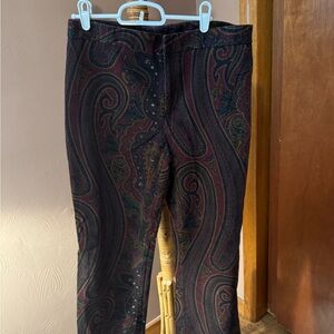 Ralph Lauren Velvet paisley Cropped Pants
